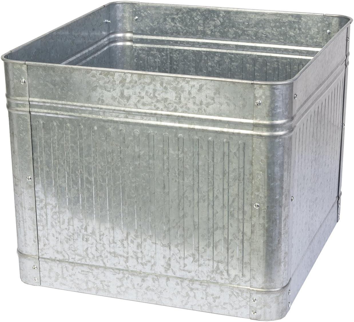 Galvanized Steel Square Raised Garden Bed Planter