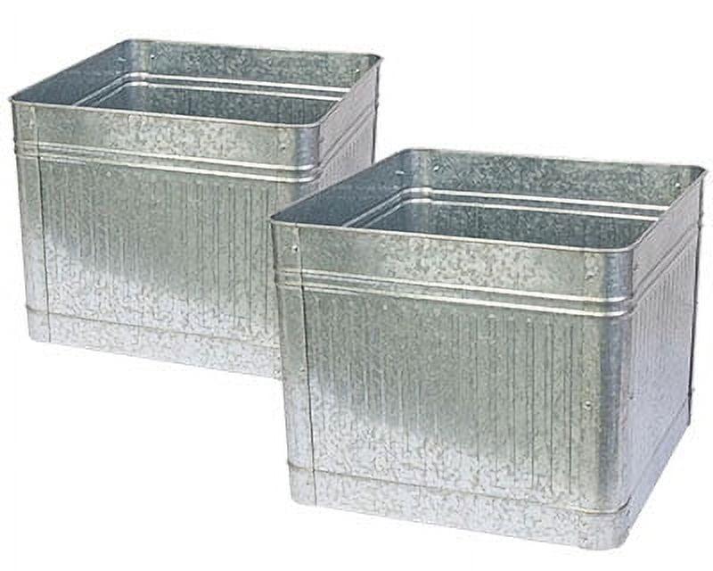 Galvanized Steel Square Raised Garden Bed Planter