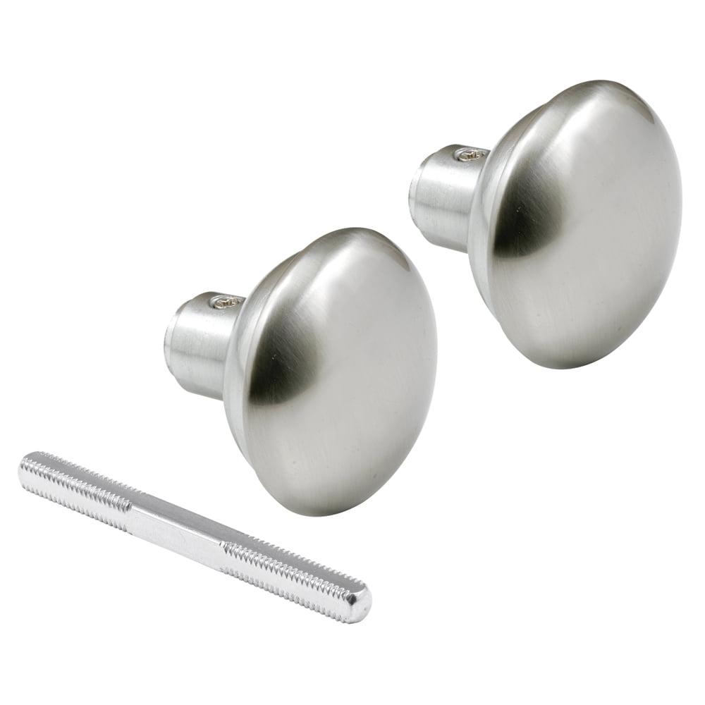 Solid Brass Vintage Door Knob Spindle Set, 2-1/4 In. Outside Diameter, Satin Nickel (Single Pack)