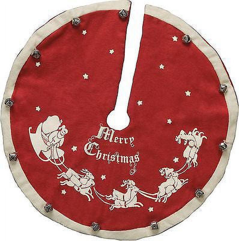 Primitives By Kathy 12.0 Inch Mini Vintage Tree Skirt Merry Christmas Tree Skirts