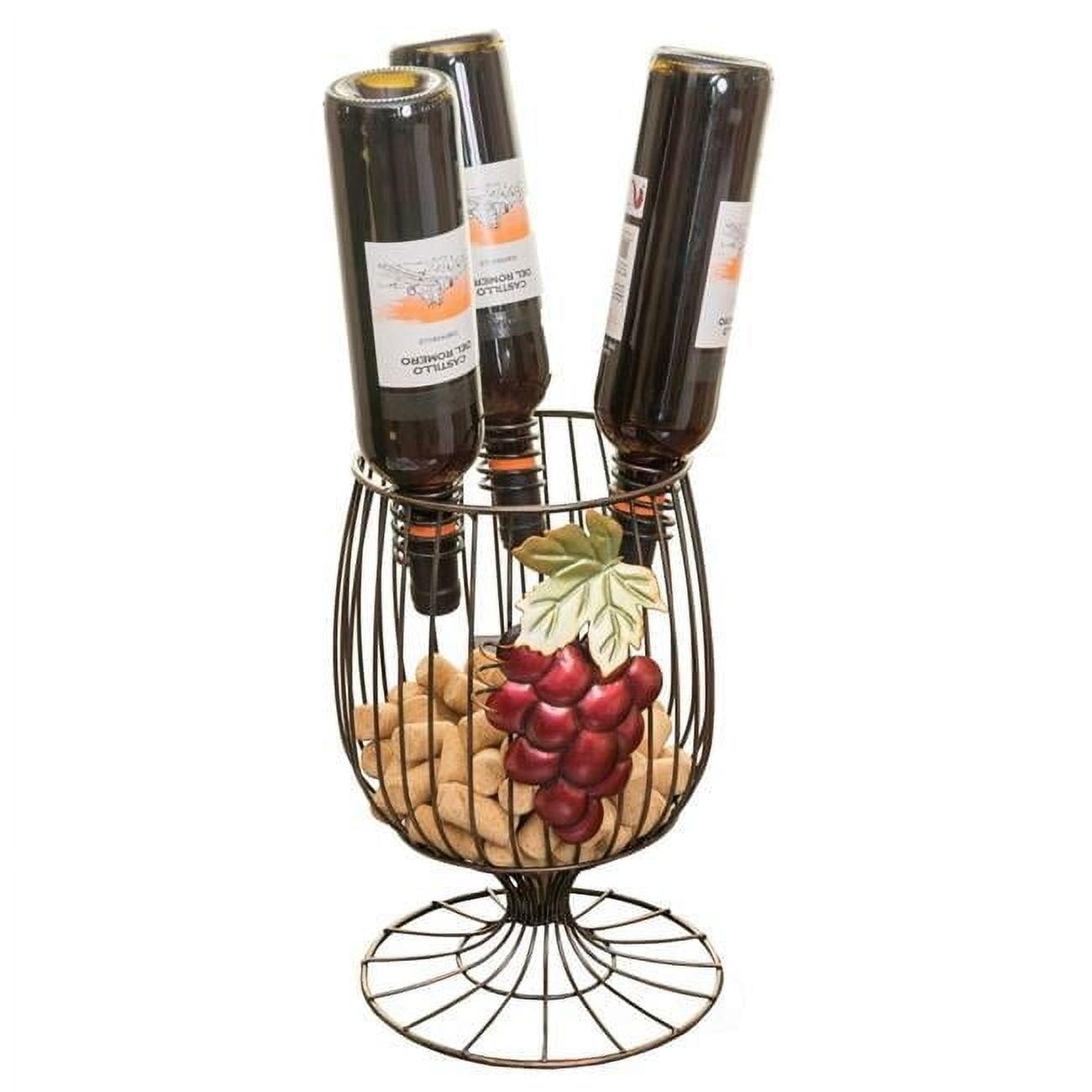 Fleur De Lis Living Vern Goblet 3 Bottle Tabletop Wine Bottle Rack