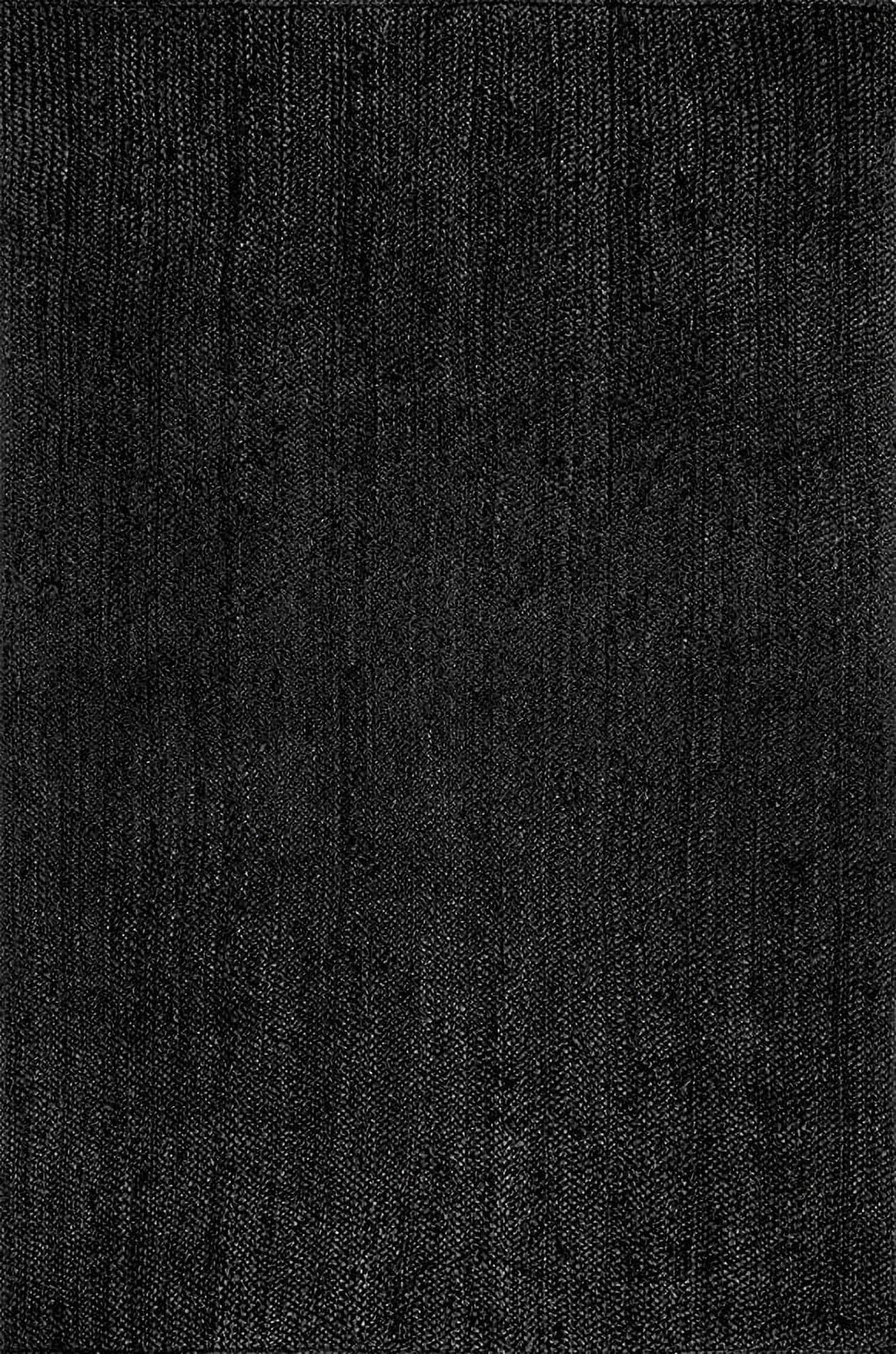 Braided Handmade Black Jute 2'x3' Area Rug - Easy Care