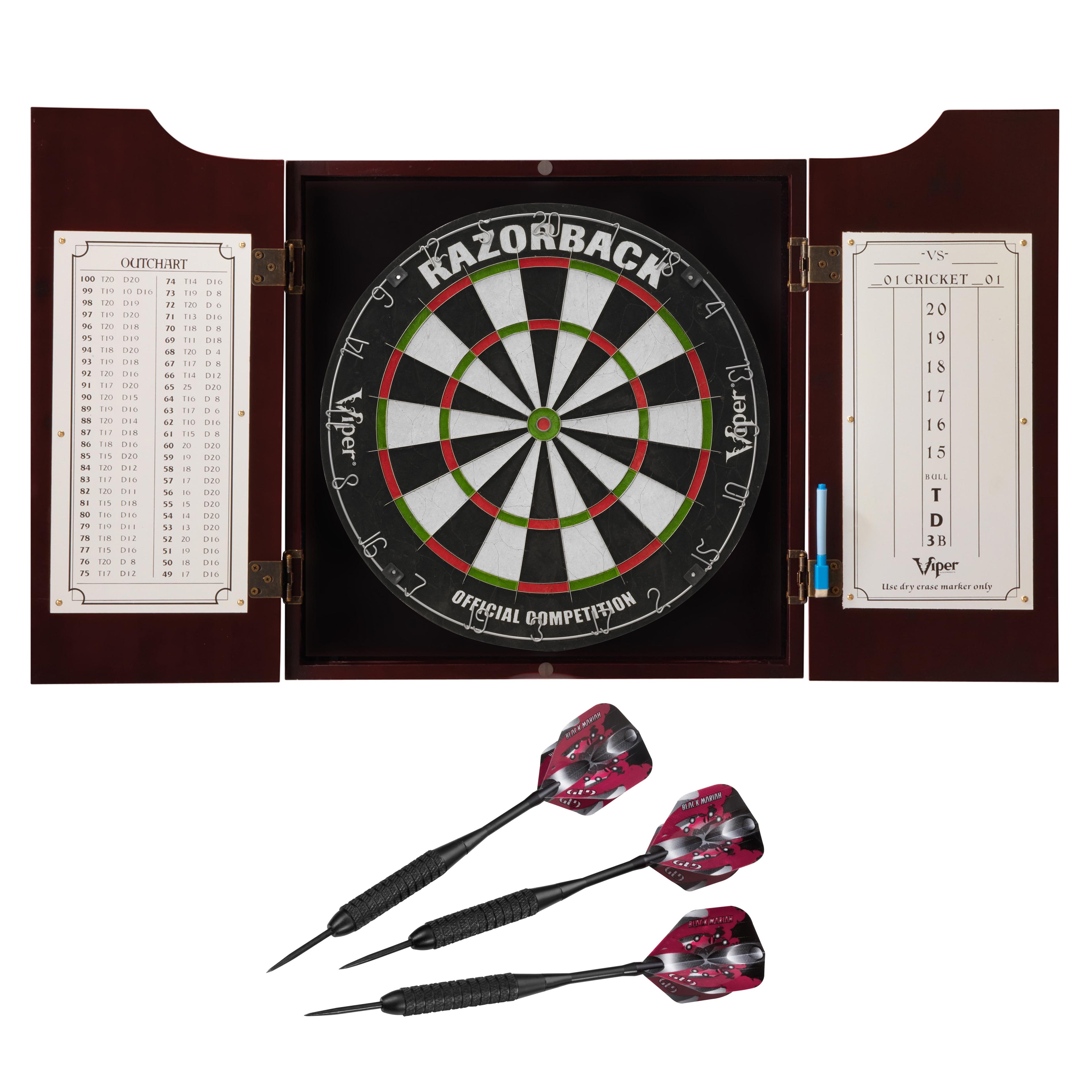 Hudson Bristle Dartboard and Cabinet Set with Darts