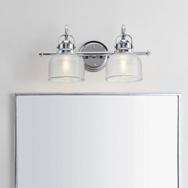 17.25" Metal/Glass Vanity Wall Light, ETL Listed, Bright Bathroom Fixture - JONATHAN Y