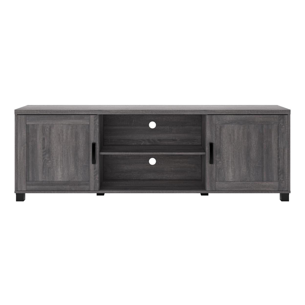 Virlomi Dark Gray 71" TV Stand with Cabinet and Shelves