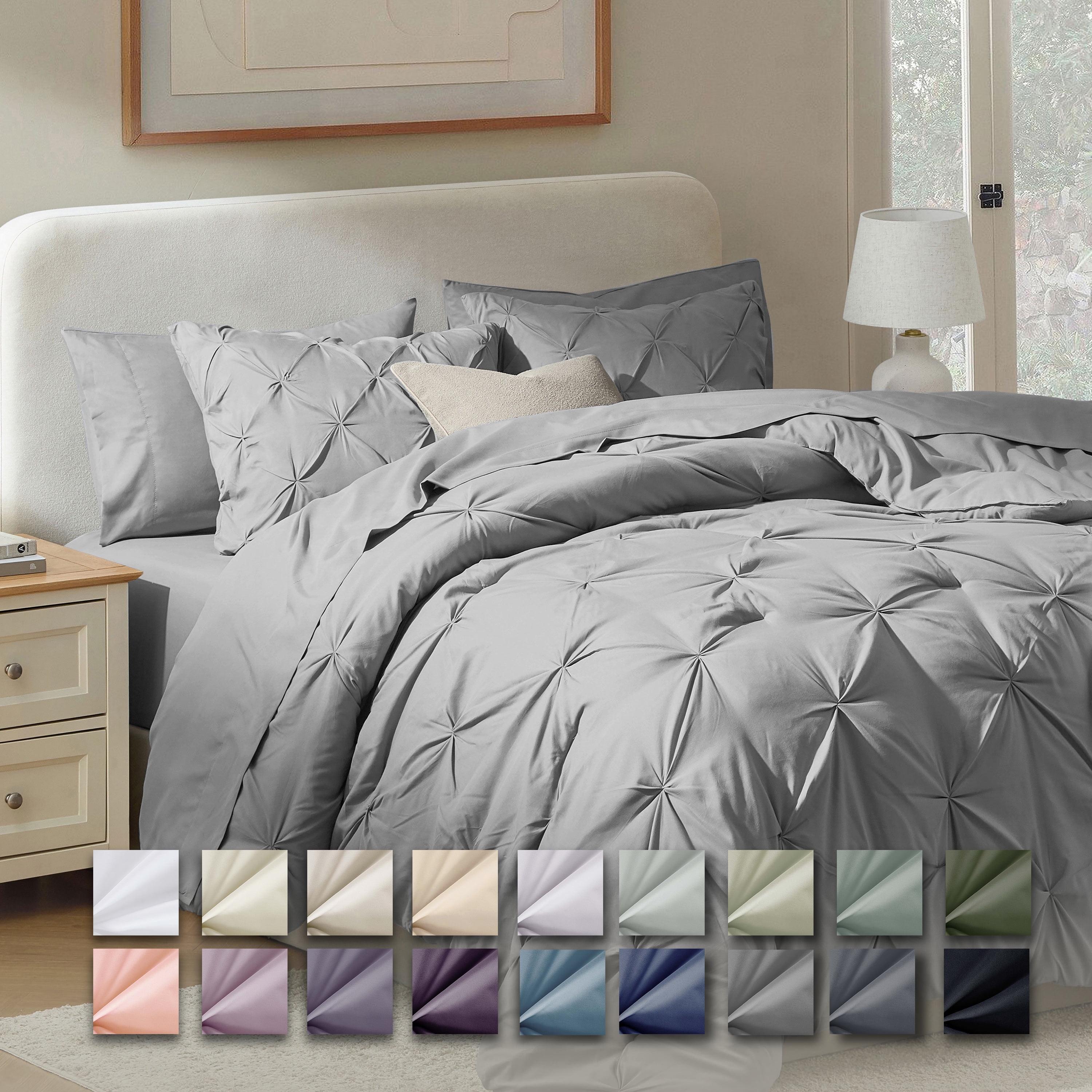 Bed-in-A-Bag Pleated Comforter Set with Bed Sheets