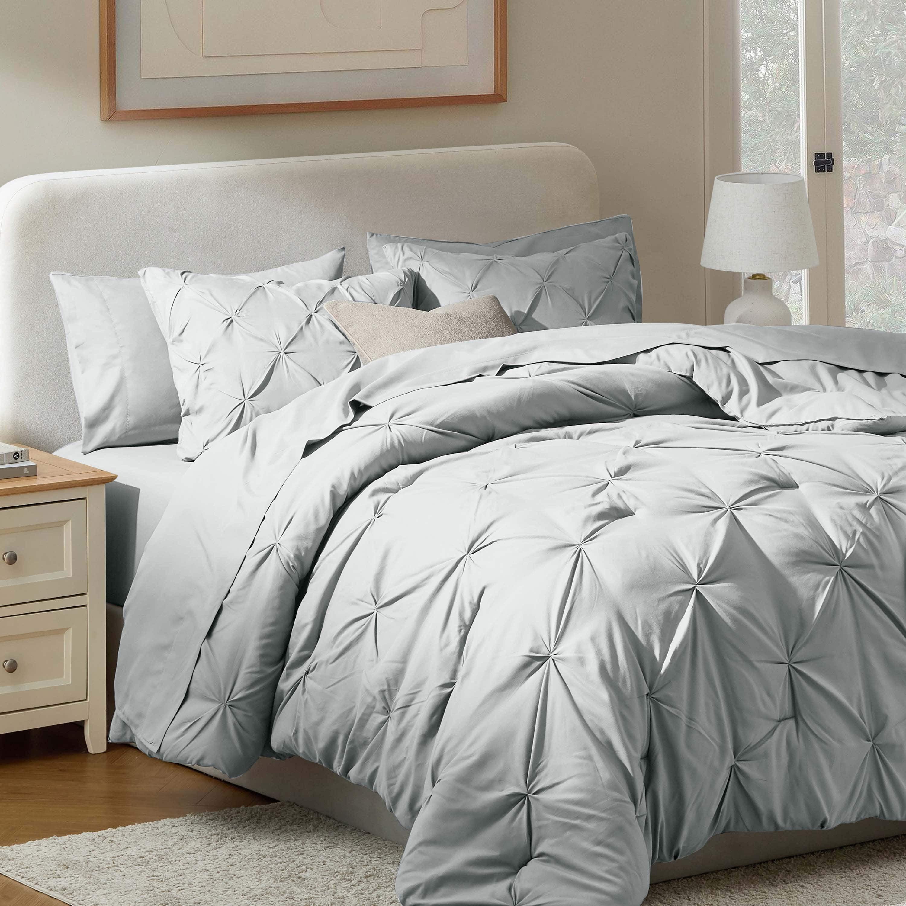 Bed-in-A-Bag Pleated Comforter Set with Bed Sheets