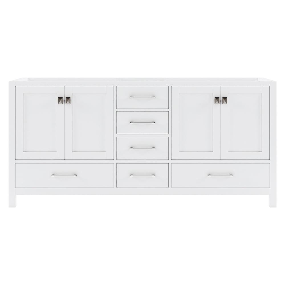 Caroline Avenue 72" White Solid Oak Double Vanity Cabinet