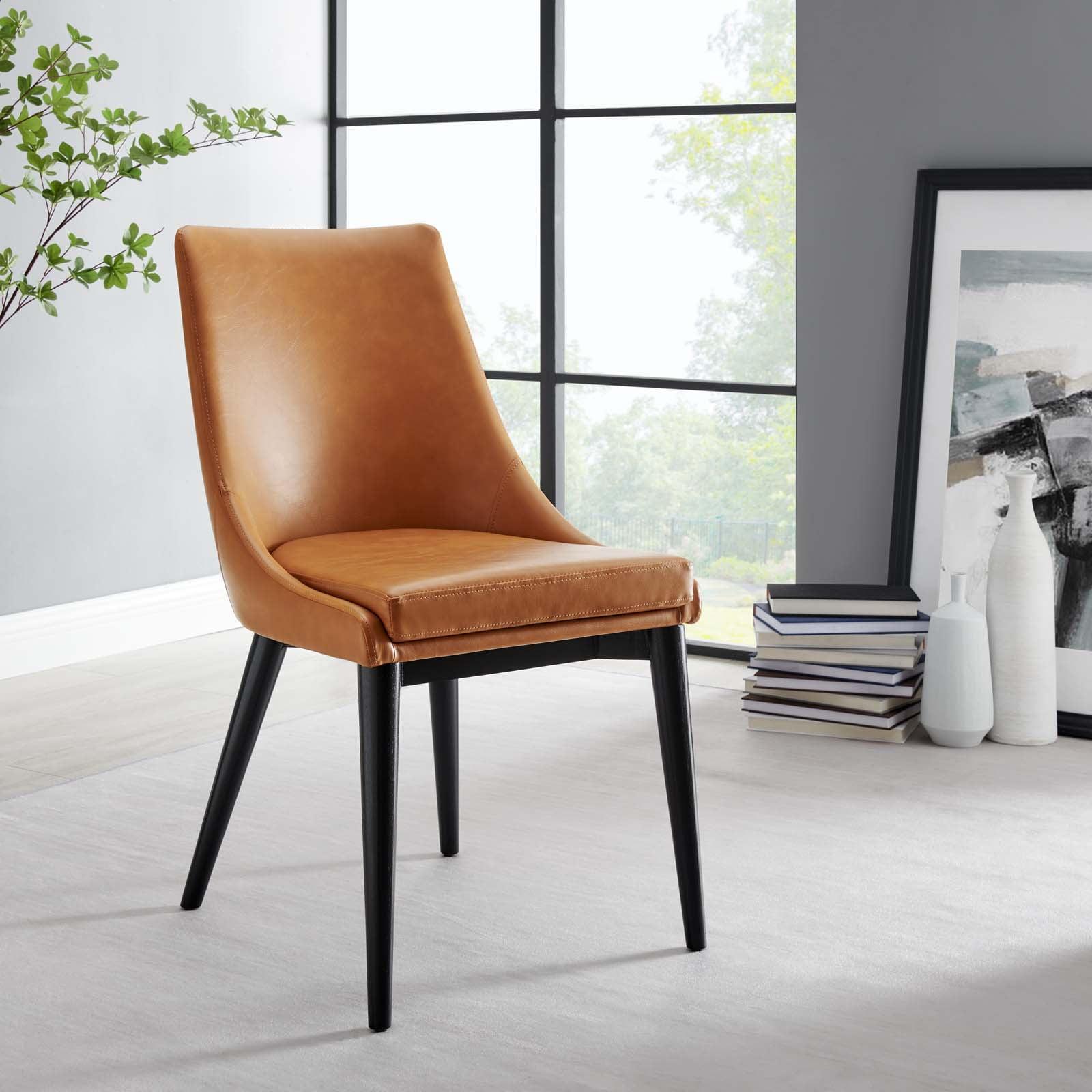 Modway Viscount Vegan Leather Dining Chair in Tan