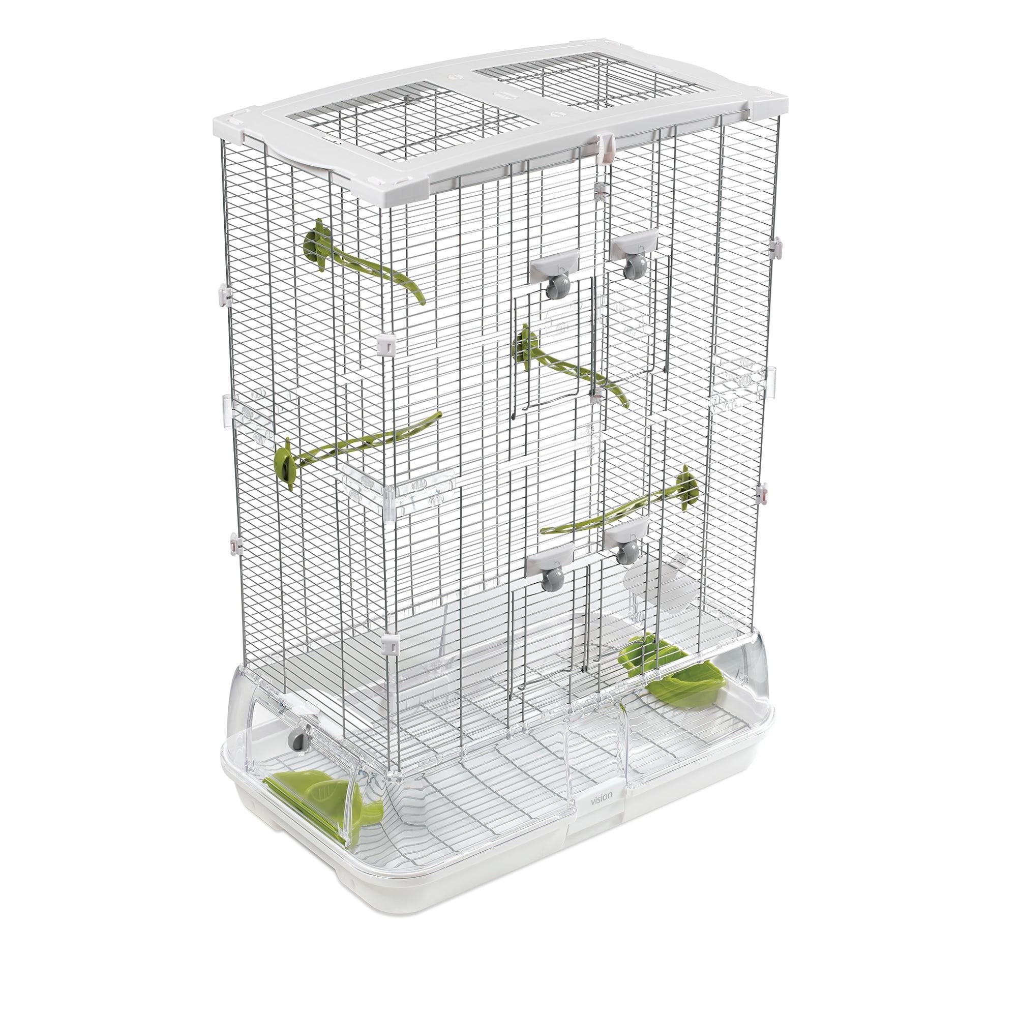 Vision Medium Tall Wire Bird Cage with Green Accessories