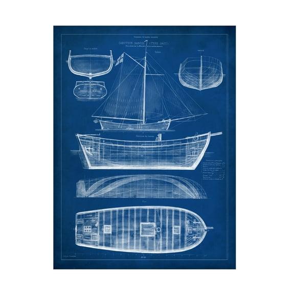 Trademark Fine Art " Ship Blueprint II " by Vision Studio