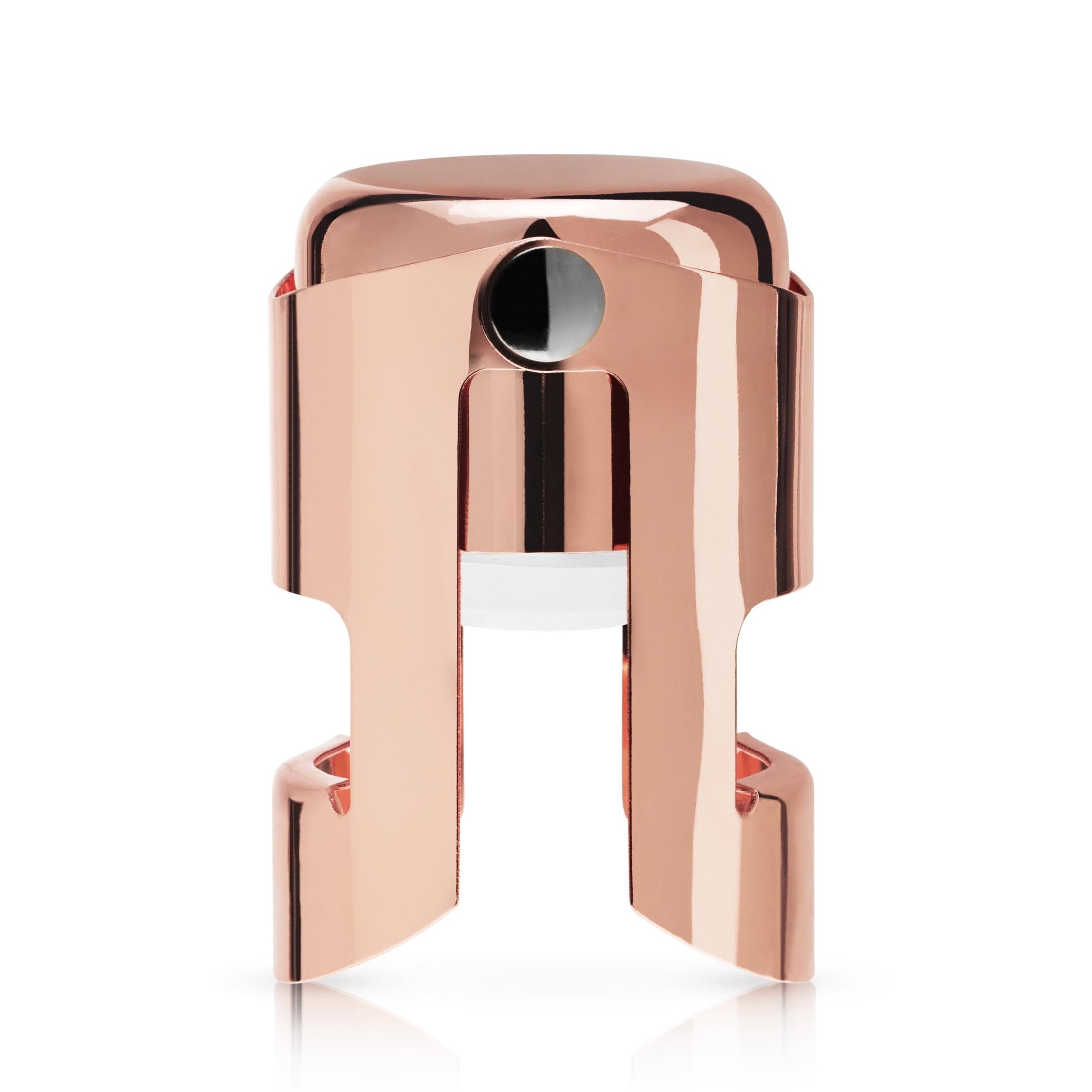 Viski Copper Champagne Stopper - Sparkling Wine Saver Bottle Stopper - Copper Plated Stainless Steel & Silicone Seal - Set of 1