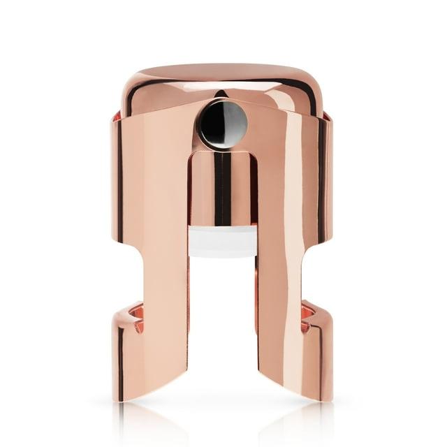 Viski Copper Champagne Stopper - Sparkling Wine Saver Bottle Stopper - Copper Plated Stainless Steel & Silicone Seal - Set of 1