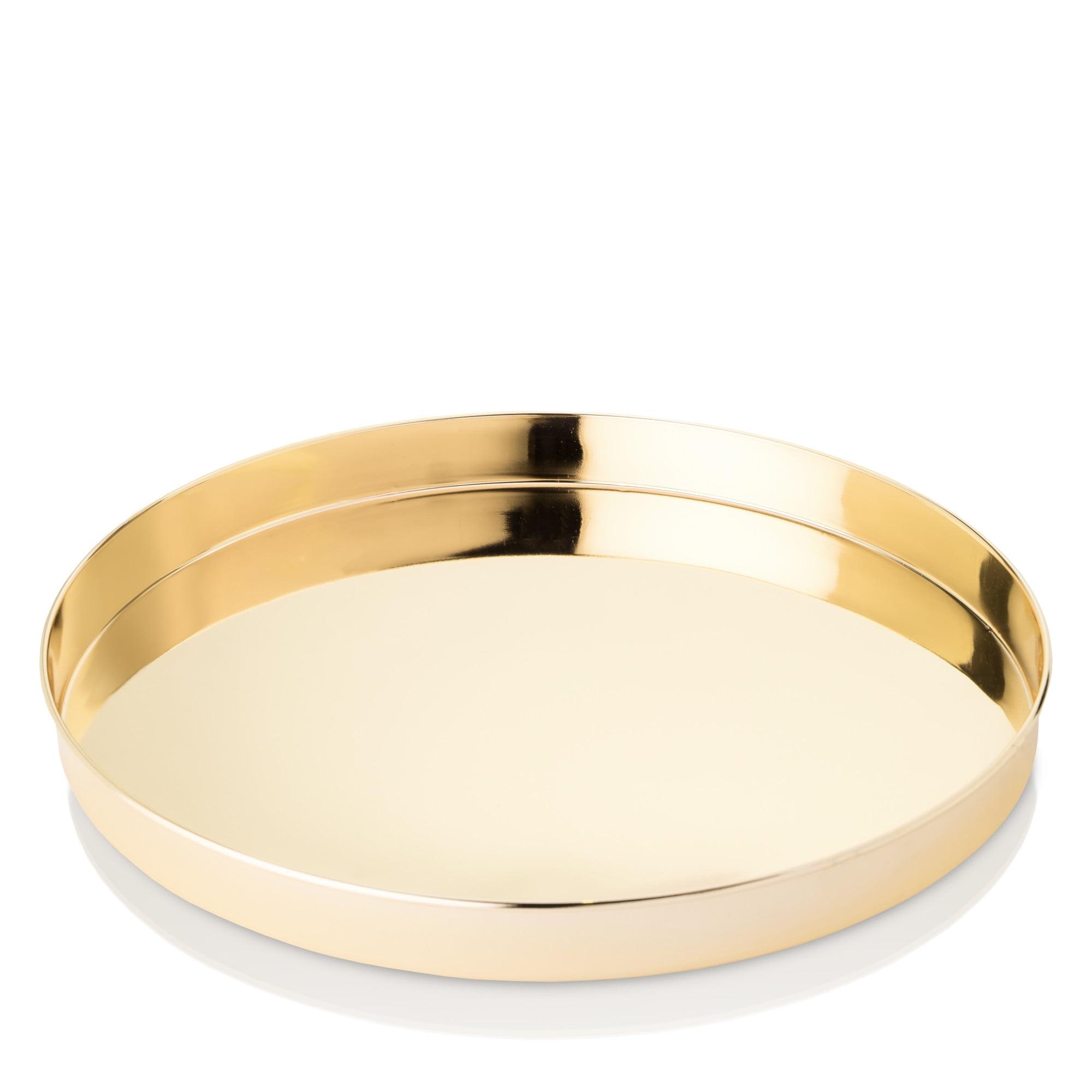 Round Serving Tray in Gold