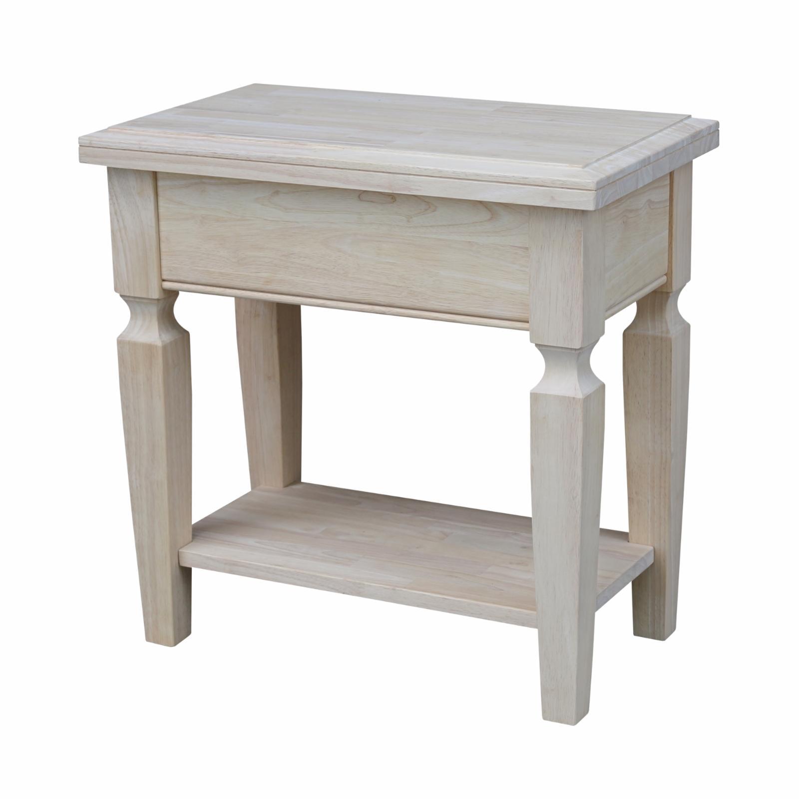 Vista Unfinished Solid Wood Side Table