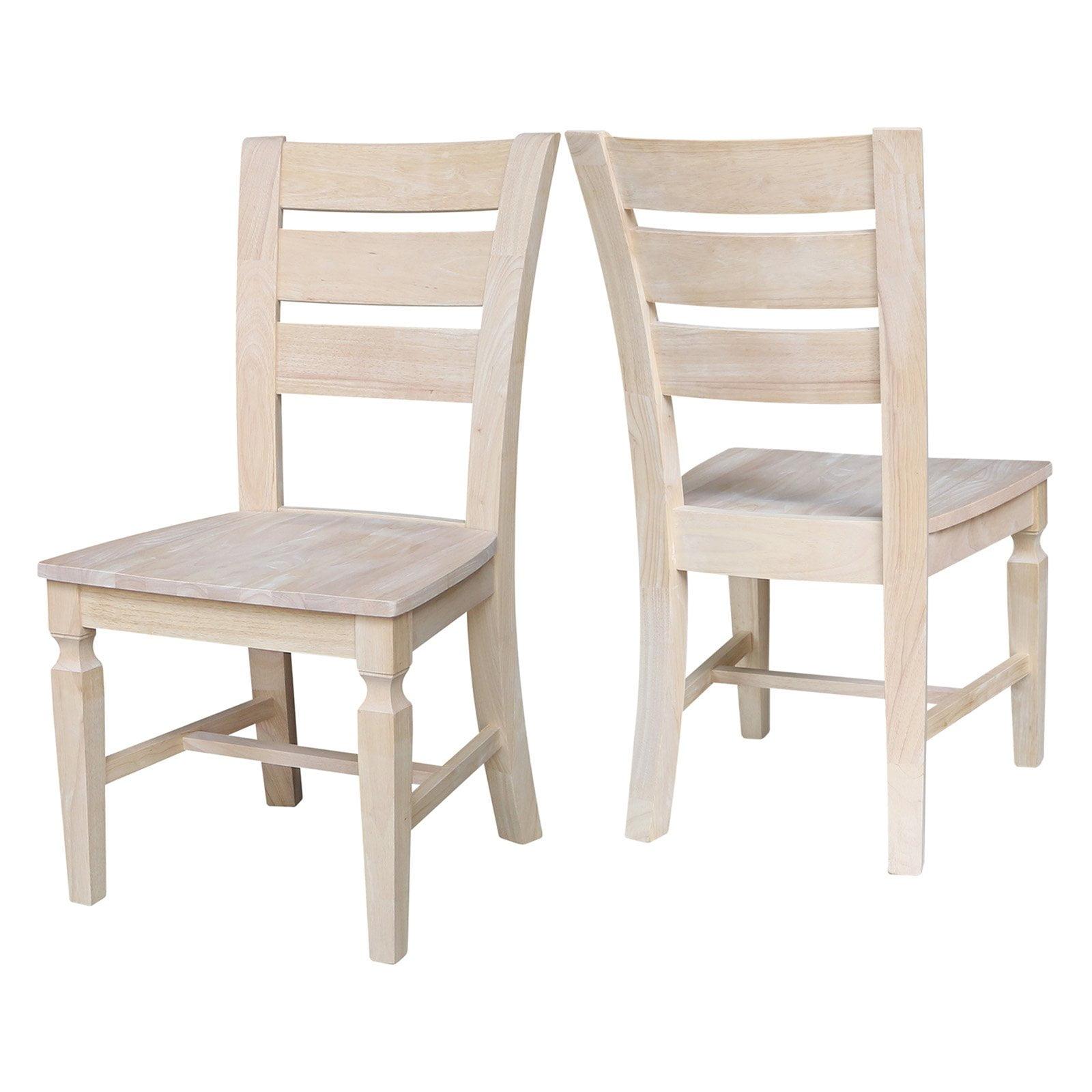 Vista Unfinished Solid Parawood High Ladderback Chair Set