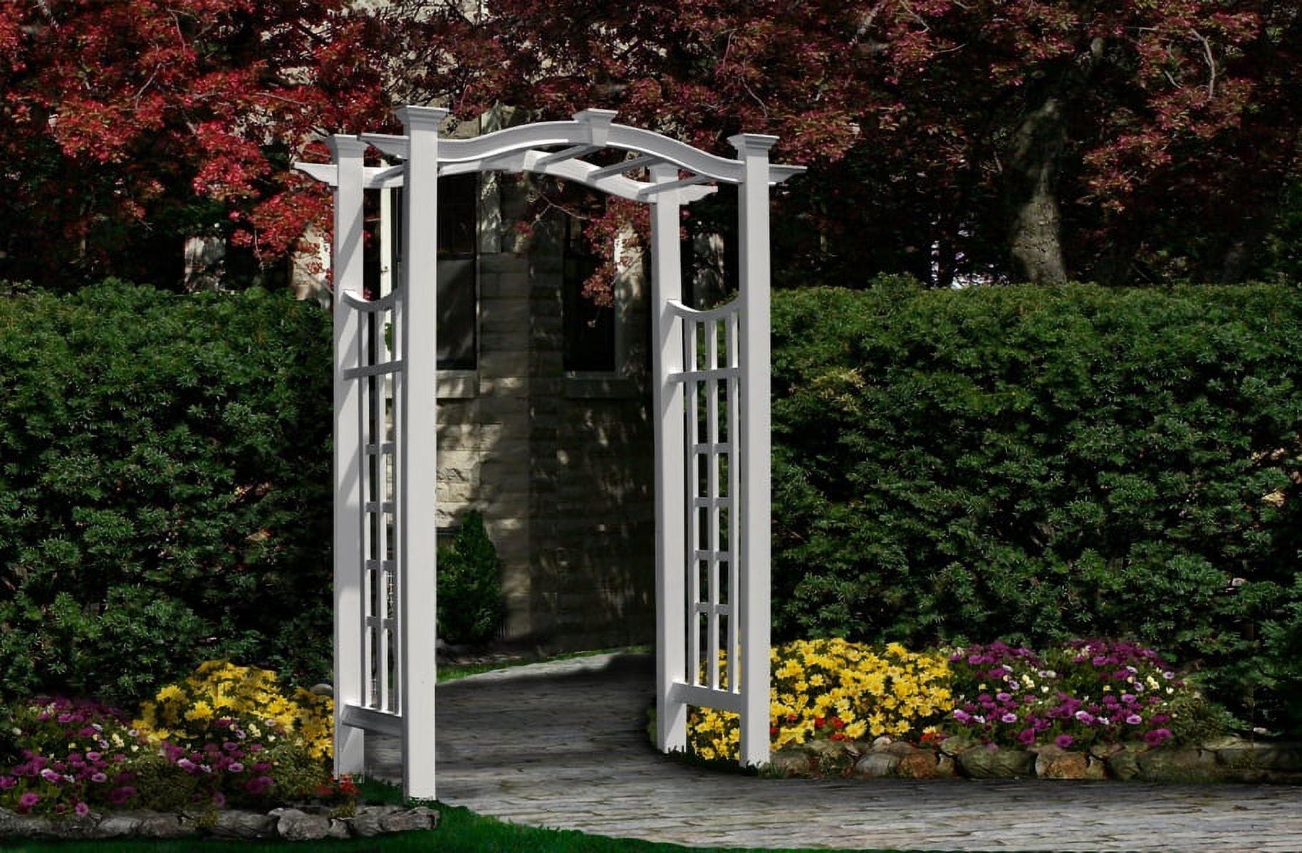 Florence White Vinyl Arched Garden Arbor