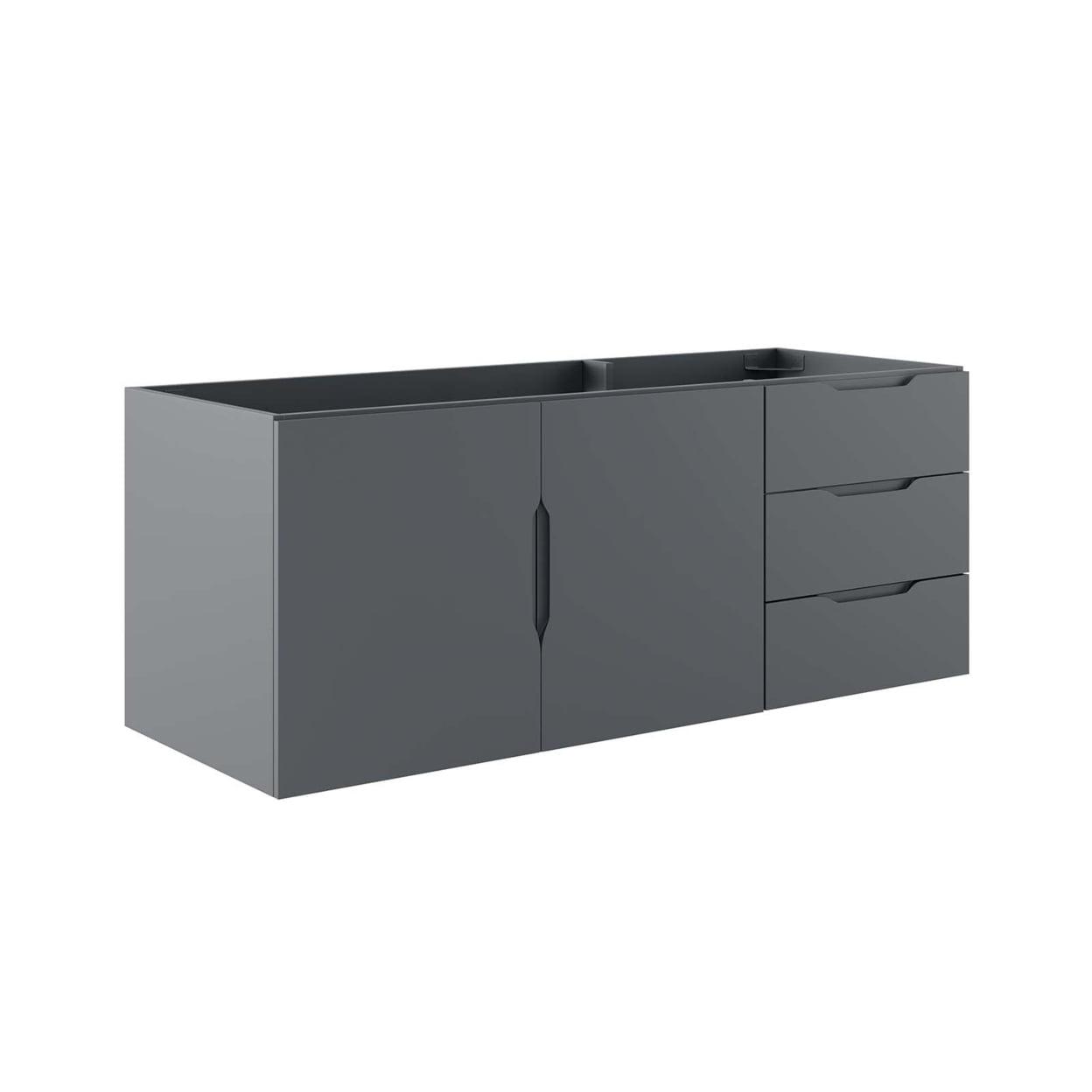 Vitality 48" Gray Wall-Mount Double Bathroom Vanity Cabinet