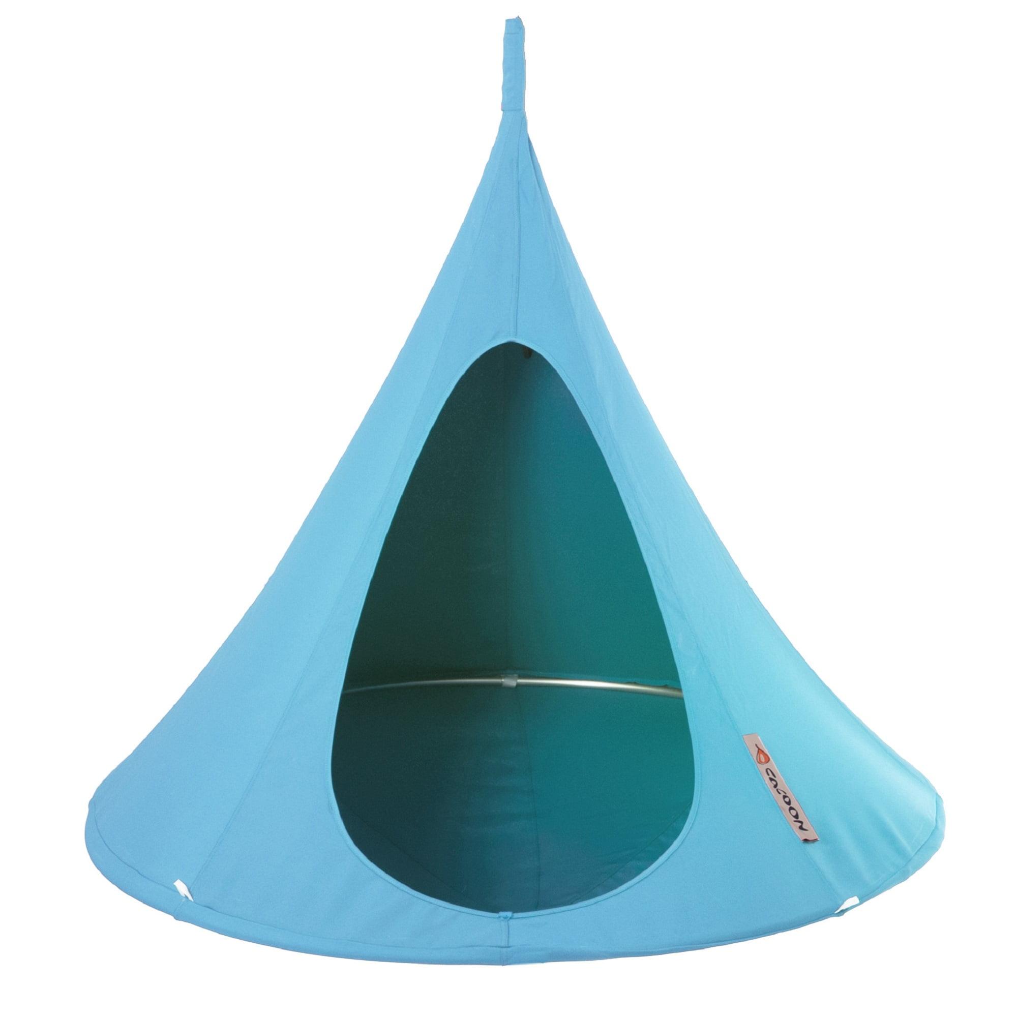 The Hamptons Collection 72” Light Blue Two Person Hanging Cacoon Chair with Hanging Hardware