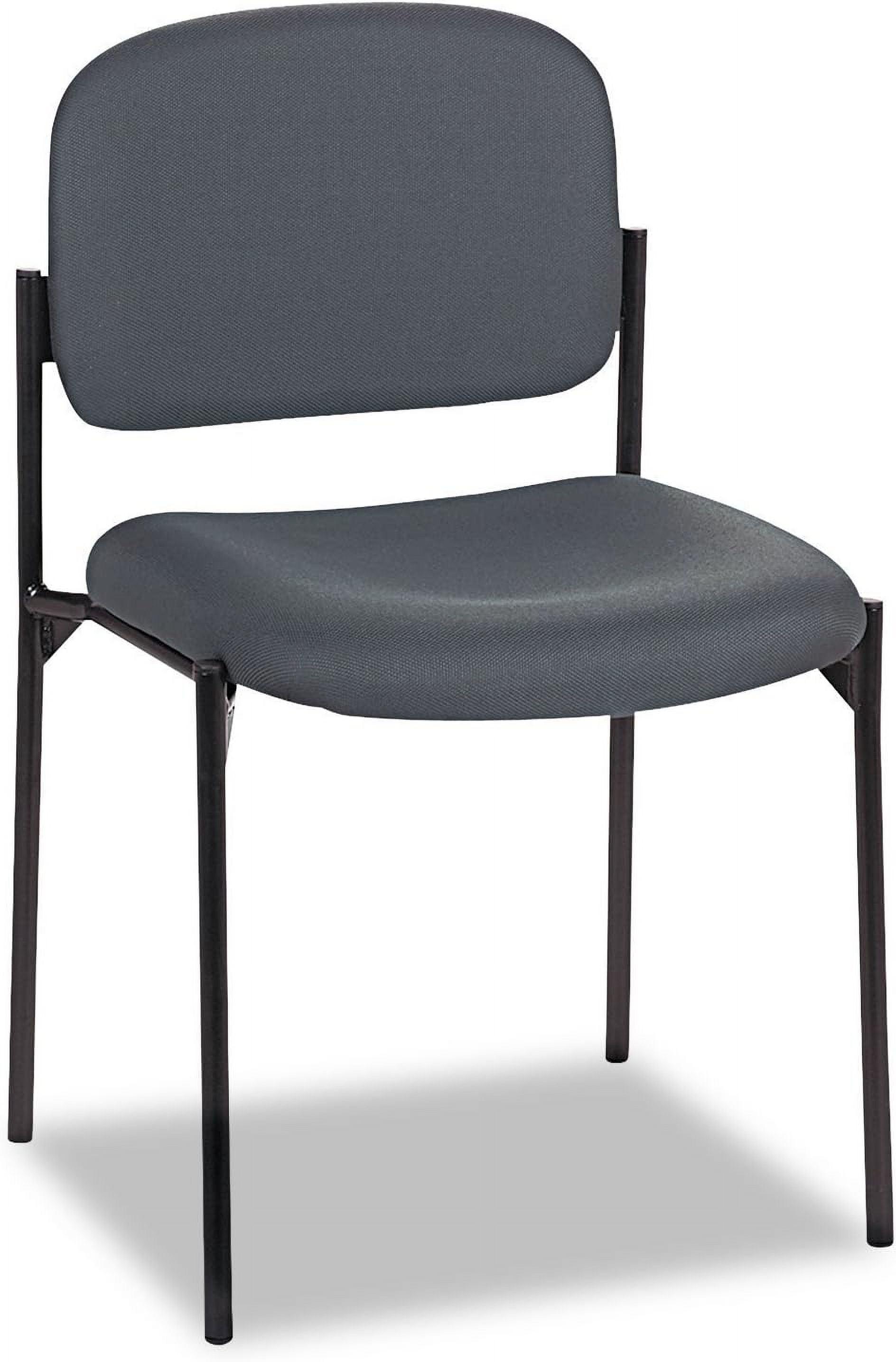 Contemporary Charcoal Fabric Stacking Guest Chair with Metal Frame