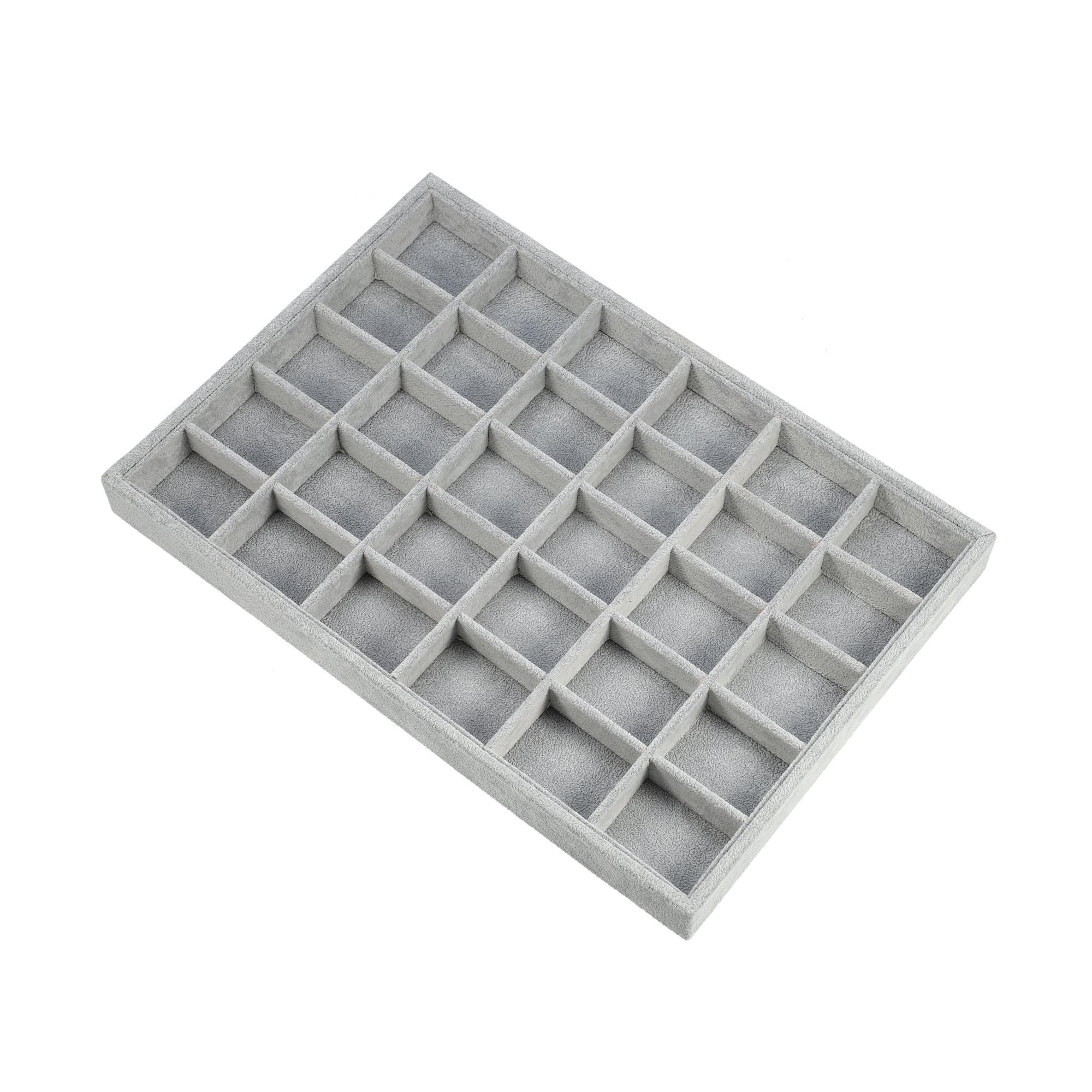 Unique Bargains 30 Grid Jewelry Tray Stackable Tray Showcase for Rings Earrings Necklace Bracelet Pendants 1 Pc