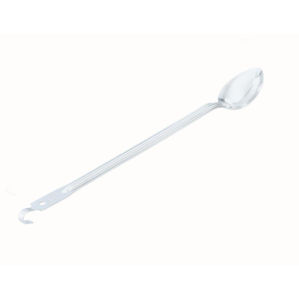 21-Inch Silver Stainless Steel Hooked Handle Solid Spoon