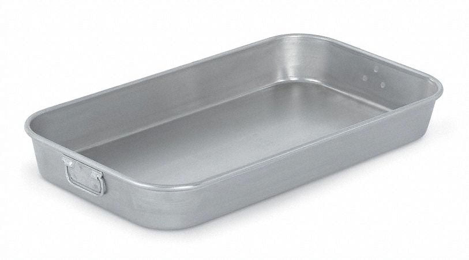 Large Silver Aluminum Bake and Roast Pan with Handles