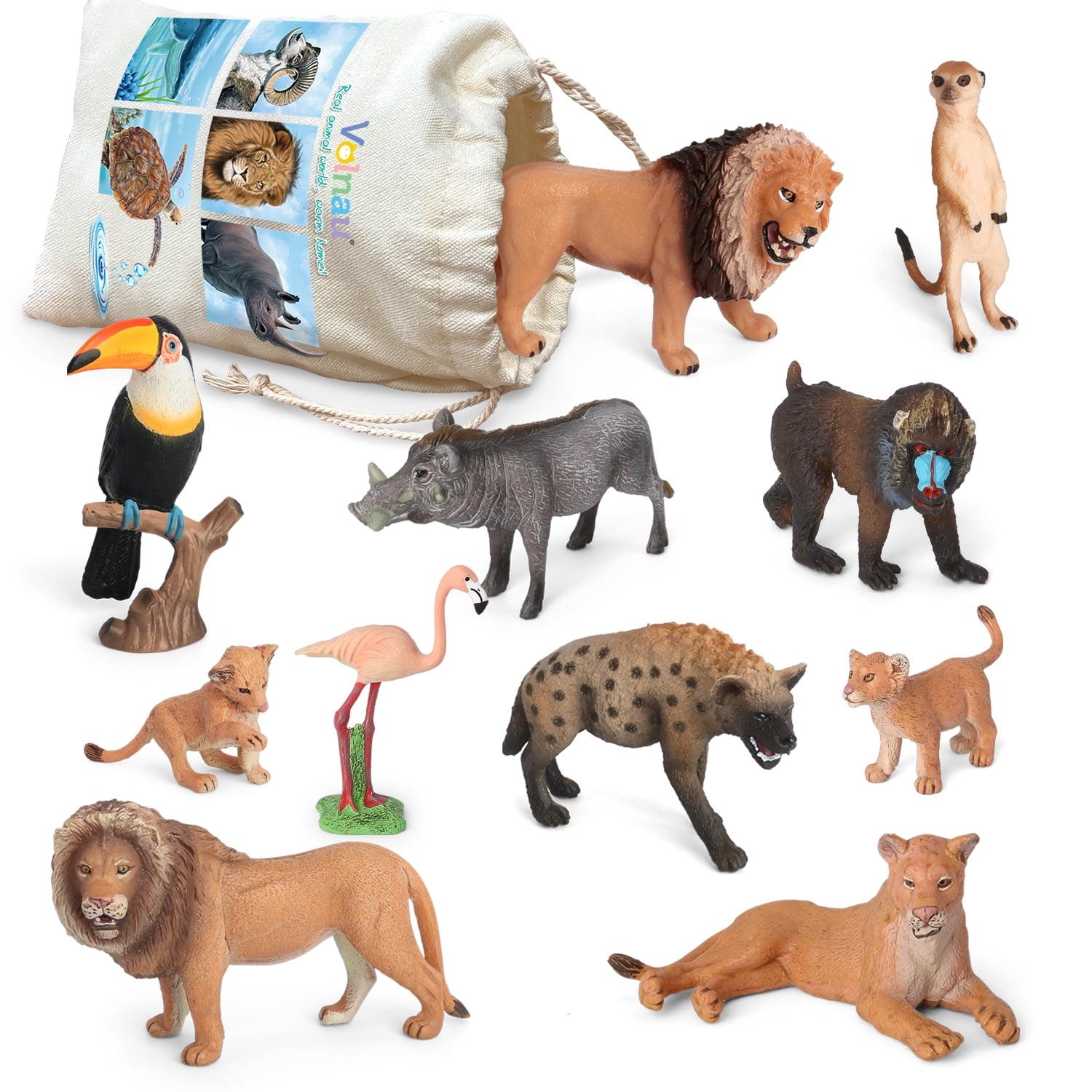 Volnau 11-Piece Africa Animal Figurines Set for Kids