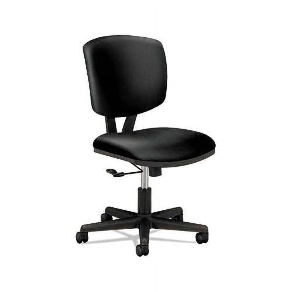 ErgoFlex Black Leather Swivel Task Chair with Lumbar Support