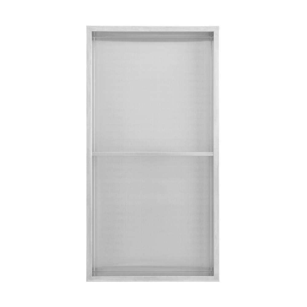 Voltaire 12" x 24" Stainless Steel Double Shelf Wall Niche