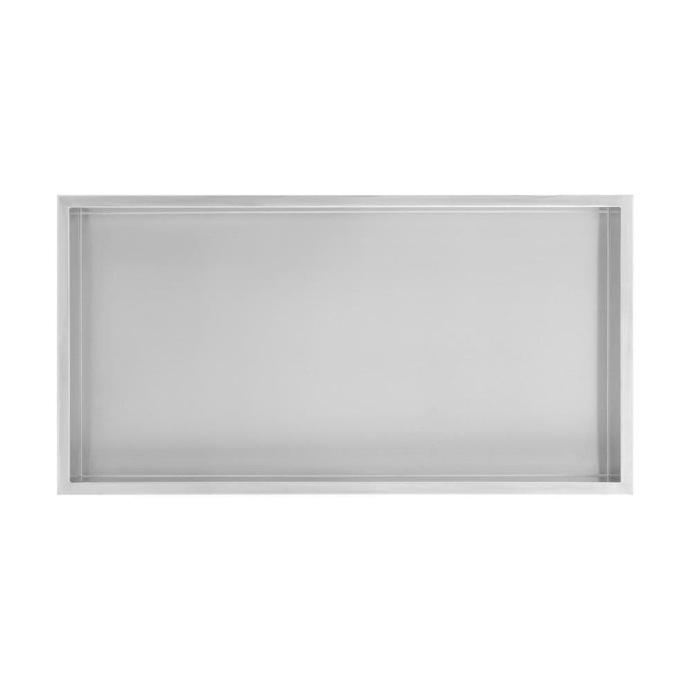 Voltaire 12" x 24" Stainless Steel Single Shelf Wall Niche