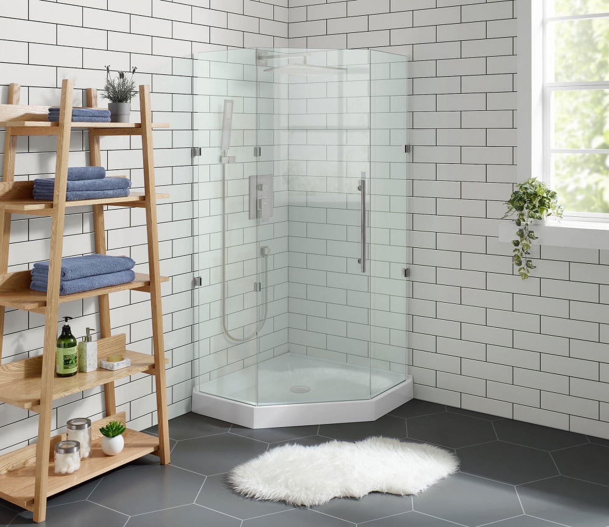 Voltaire 36" x 36" Acrylic White, Single-Threshold, Center Drain, Neo-angle Shower Base