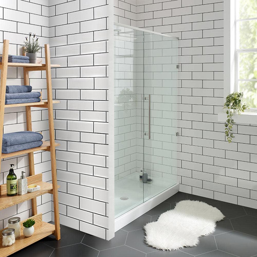 Voltaire 48" x 32" White Acrylic Shower Base with Center Drain