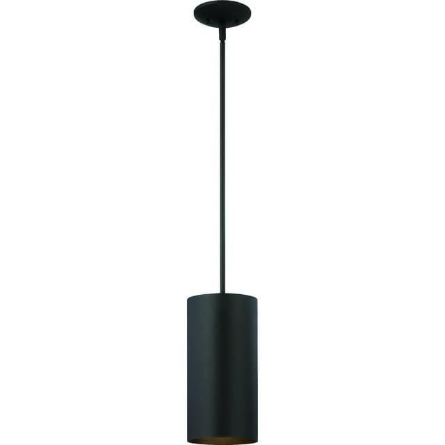 Volume Lighting  1-Light Black Outdoor Cylinder Pendant