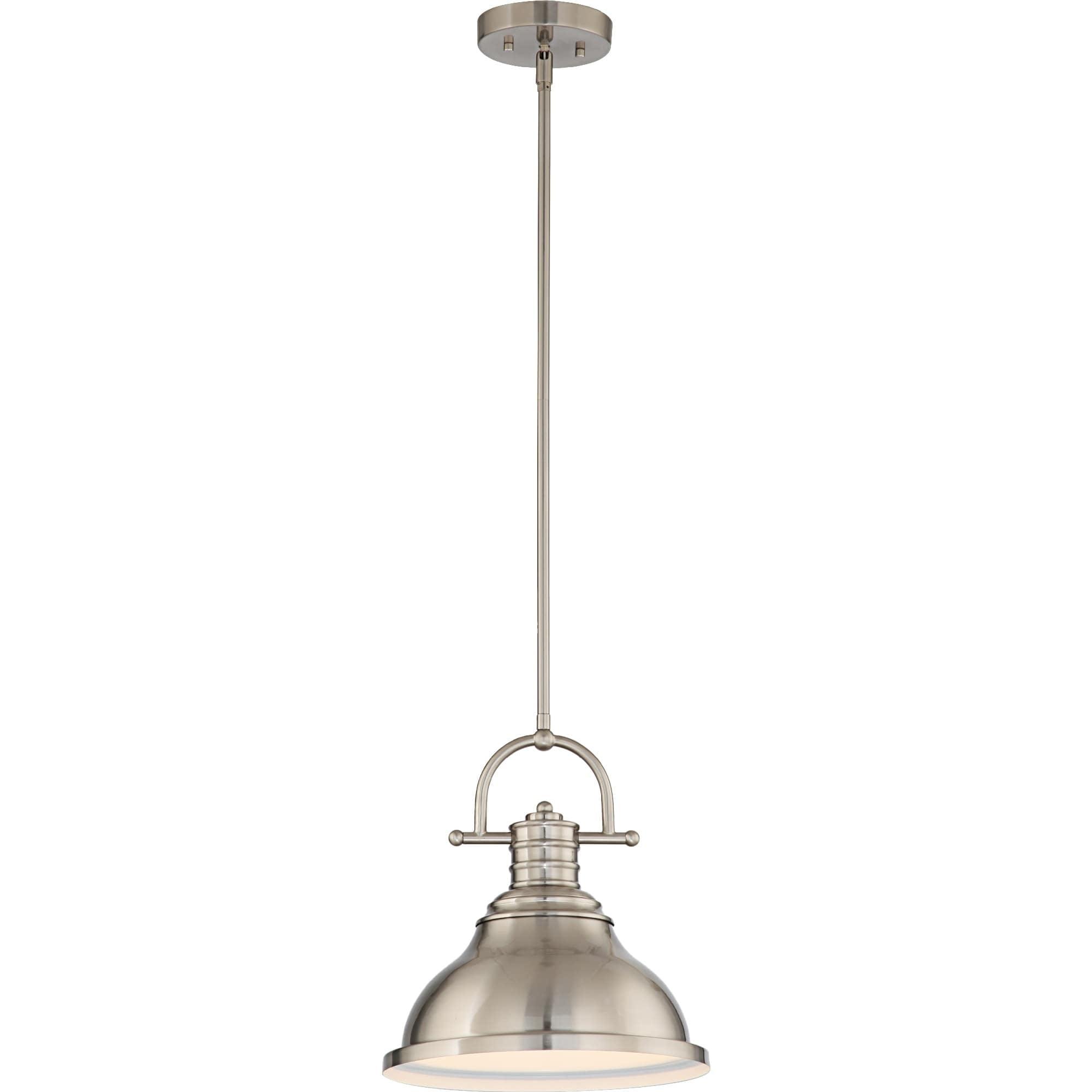 Brushed Nickel 12" Contemporary LED Pendant Light