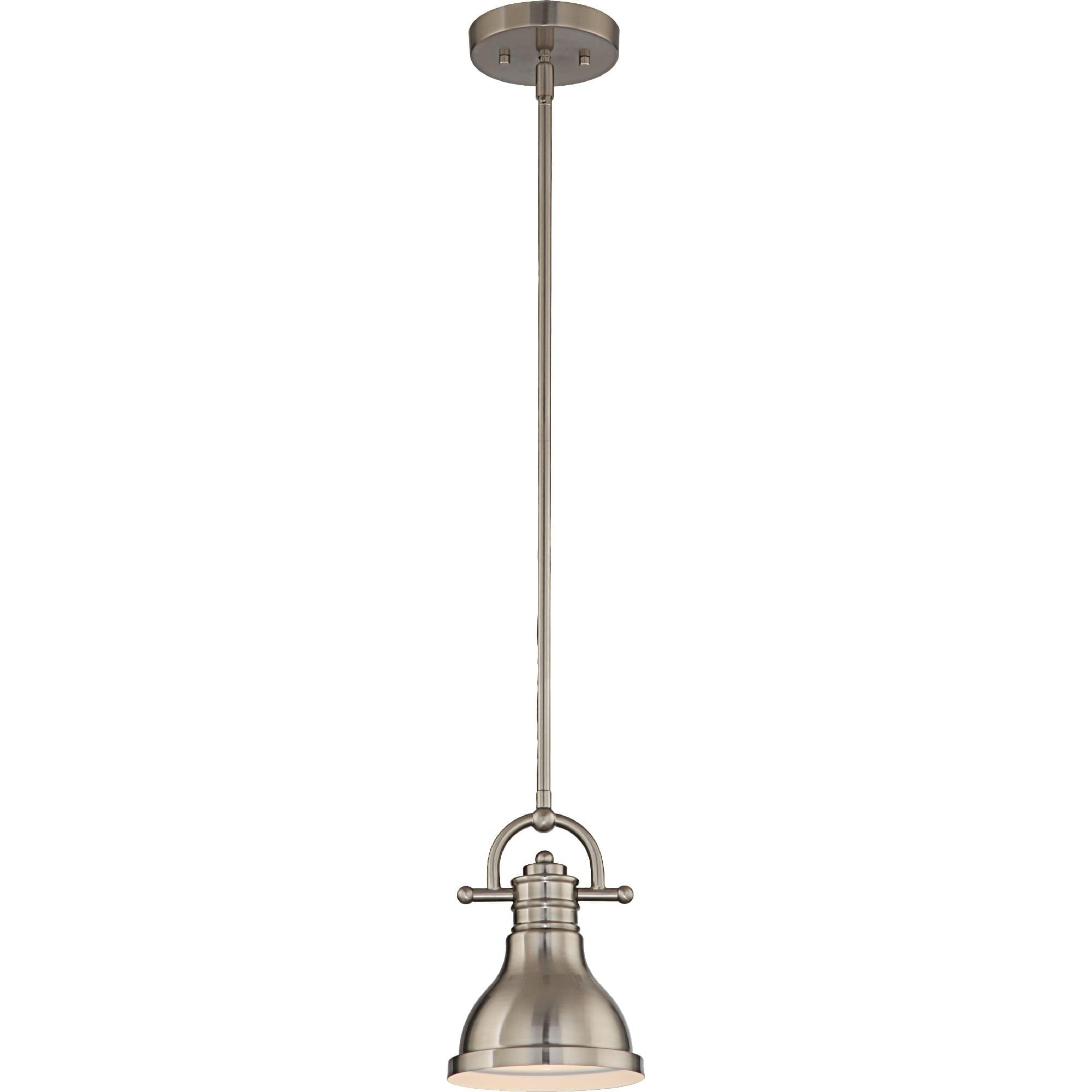 Sleek Modern 6.5" Brushed Nickel LED Mini Pendant Light