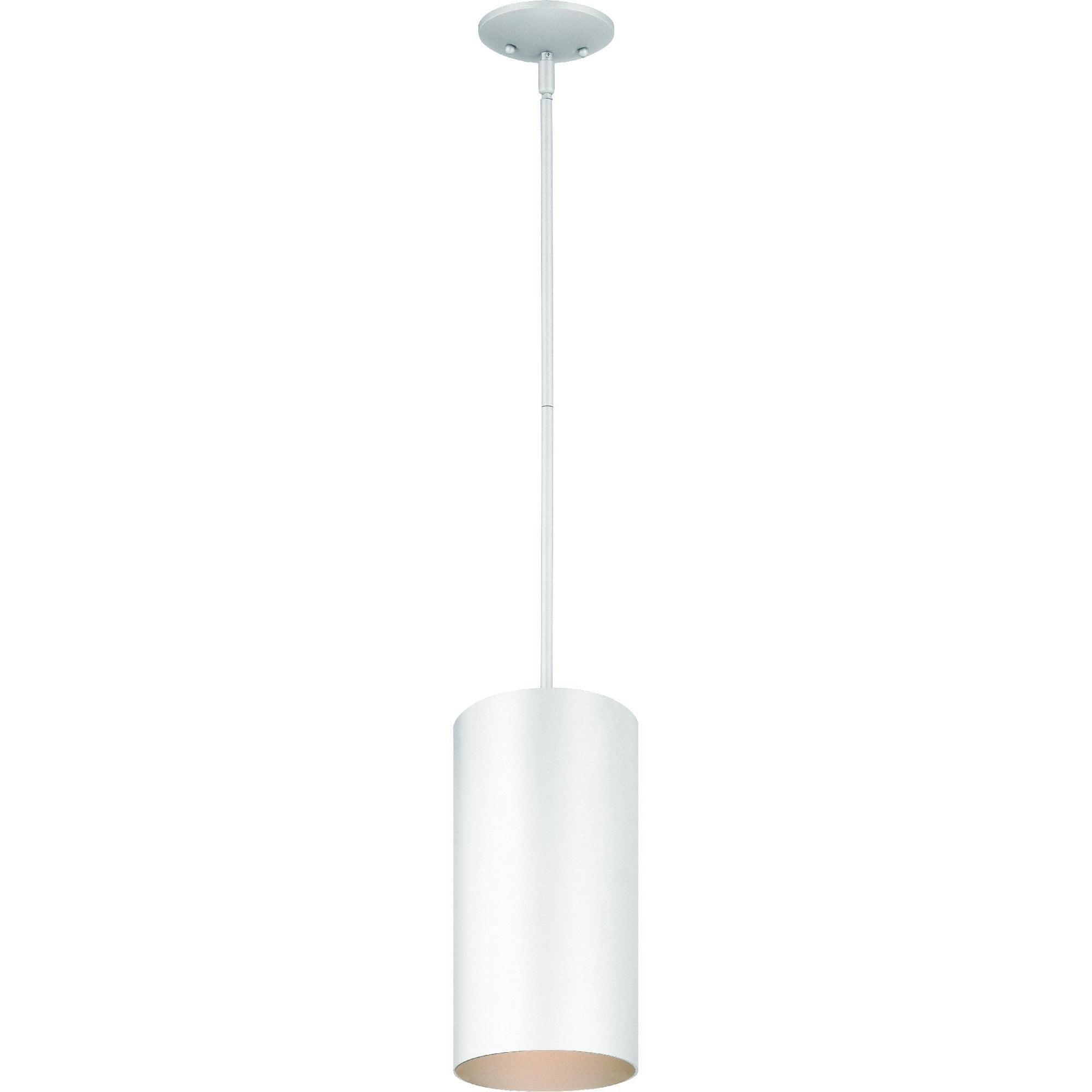 Volume Lighting  1-Light White Outdoor Cylinder Pendant - N/A