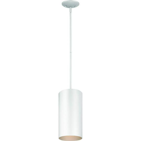 Volume Lighting  1-Light White Outdoor Cylinder Pendant - N/A
