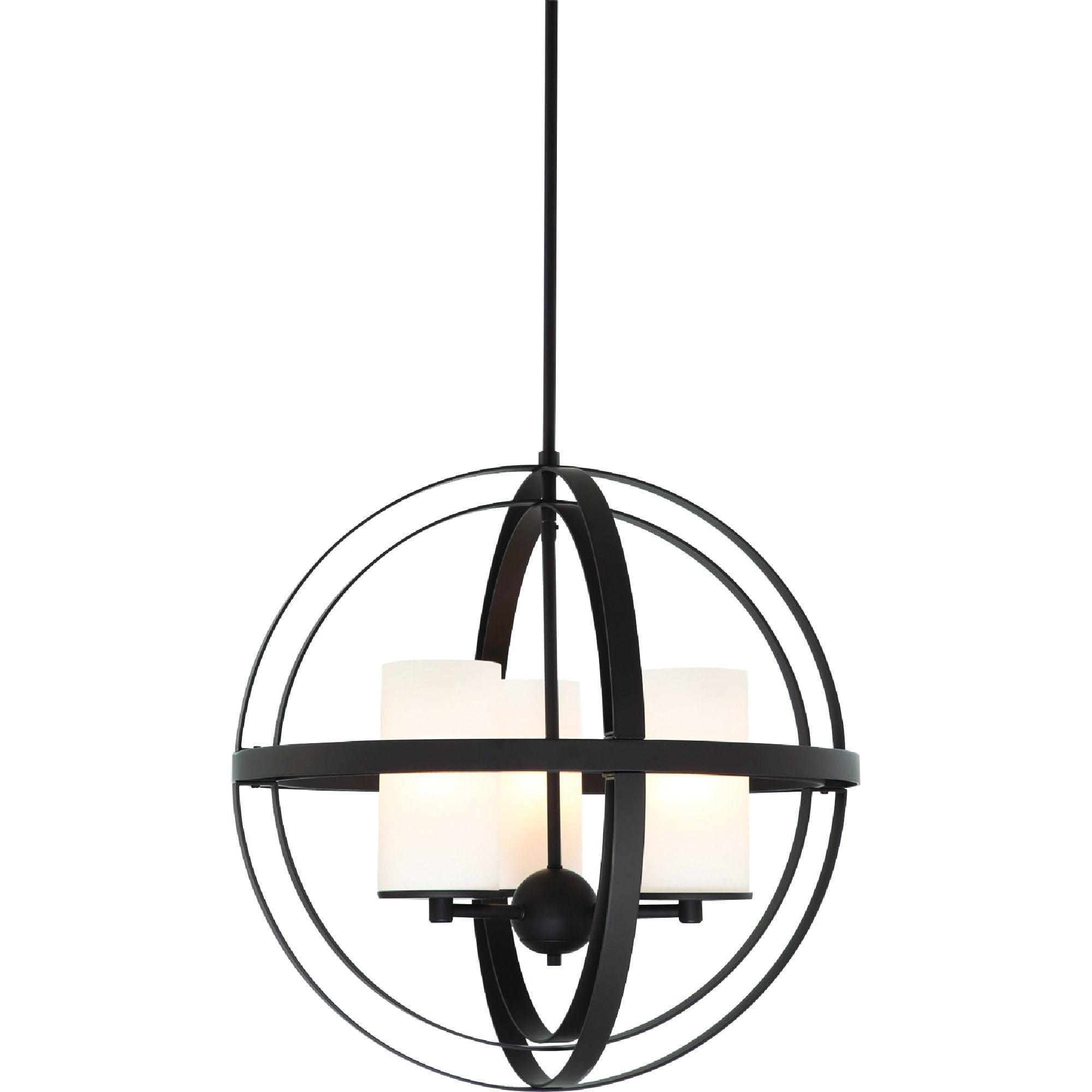 Ethereal Ambience Antique Bronze Globe Chandelier with Etched Glass