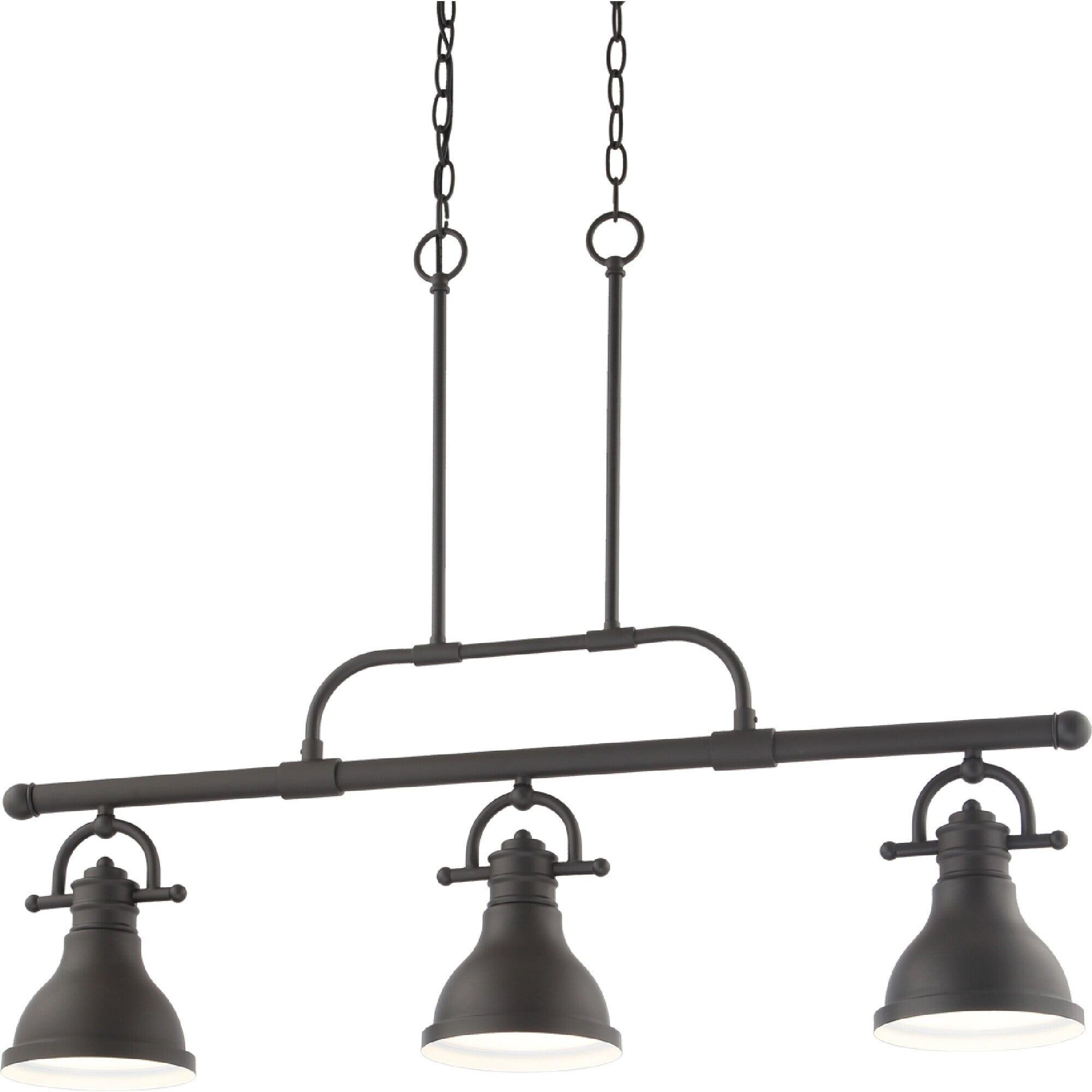 Foundry Bronze 3-Light LED Linear Pendant with Bell Shades