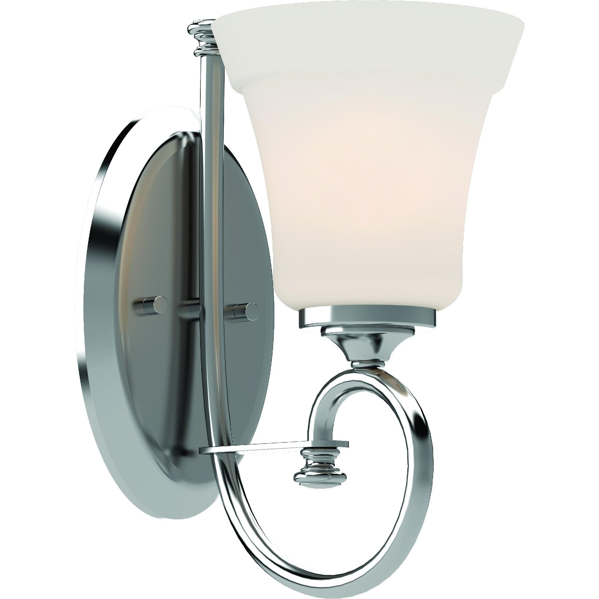 Tes Polished Chrome 11.25" Wall Sconce with White Frosted Glass