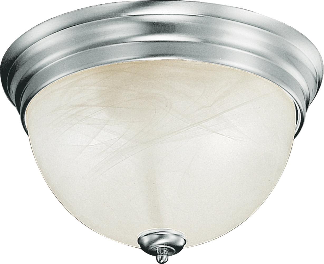 Volume Lighting V7612 Troy 2 Light 13" Wide Flush Mount Bowl Ceiling Fixture - Nickel