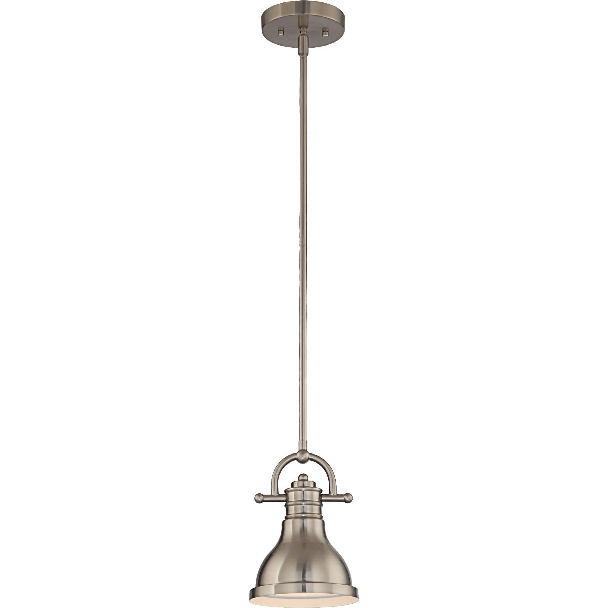 Volume Lighting  1-Light  LED Brushed Nickel Mini Downrod Pendant l - Brushed Nickel