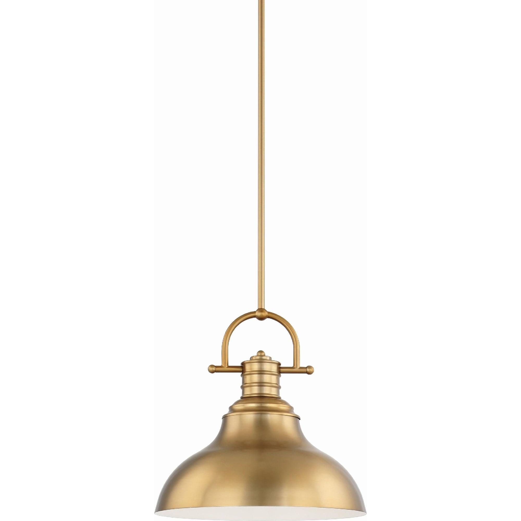 Volume Lighting  1-Light  LED Restoration Brass Downrod Pendant l - Restoration Brass