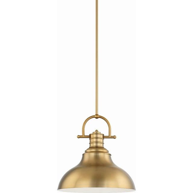 Volume Lighting  1-Light  LED Restoration Brass Downrod Pendant l - Restoration Brass