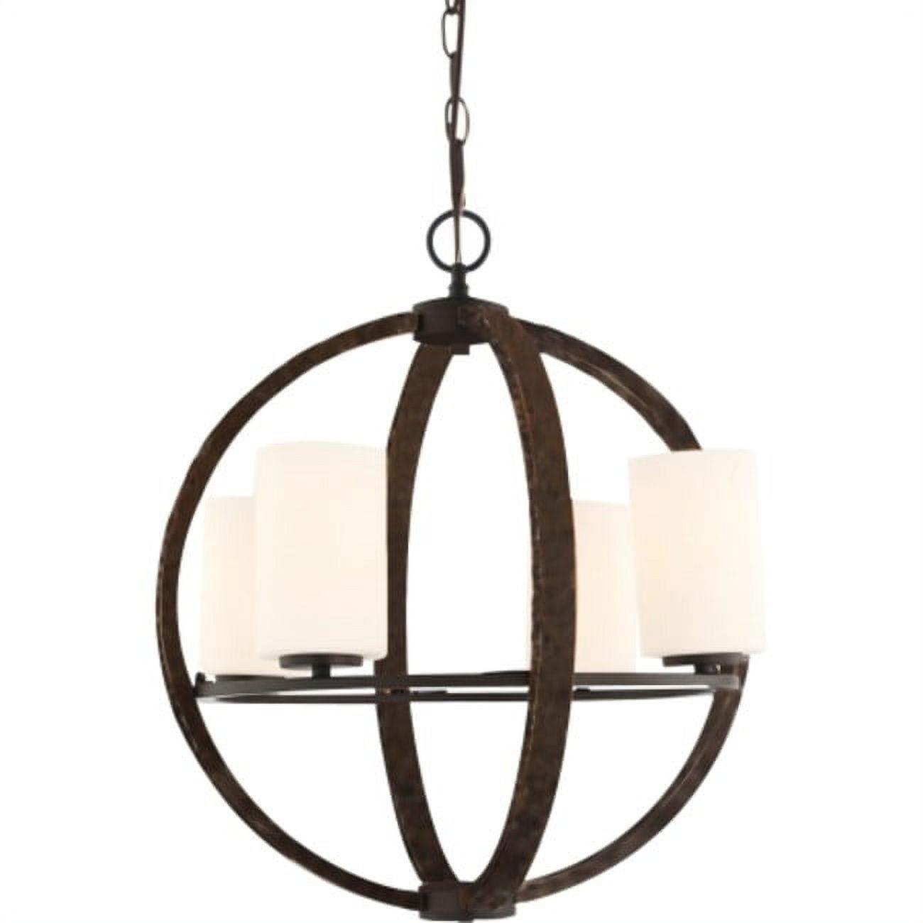 Volume Lighting V4654 4 Light 20" Wide Pillar Candle Globe Chandelier - Bronze Walnut