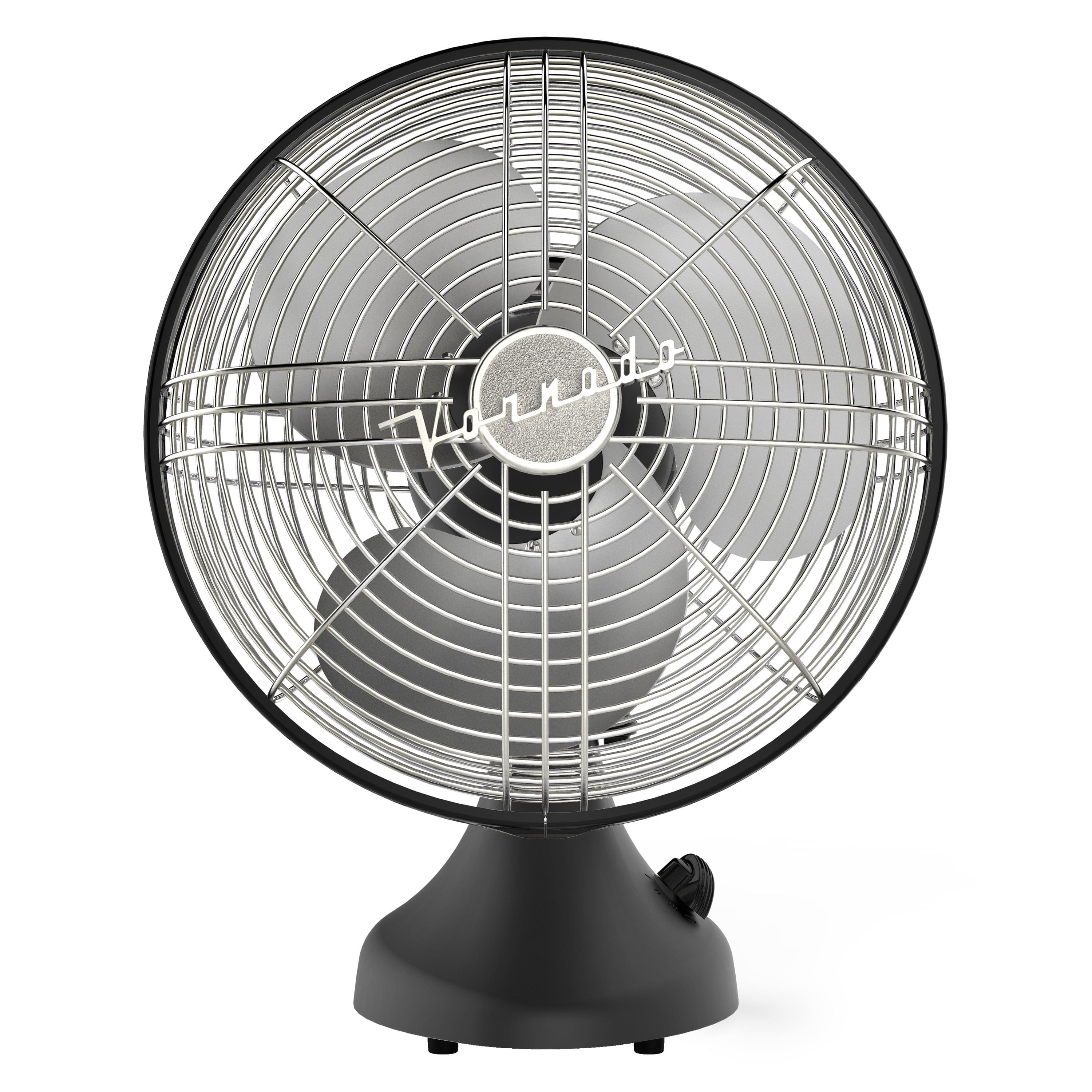 Vornado Silver Swan Portable Oscillating Fan Black: Metal Desk Fan, Quiet Air Circulation, Adjustable Tilt, 3 Speeds