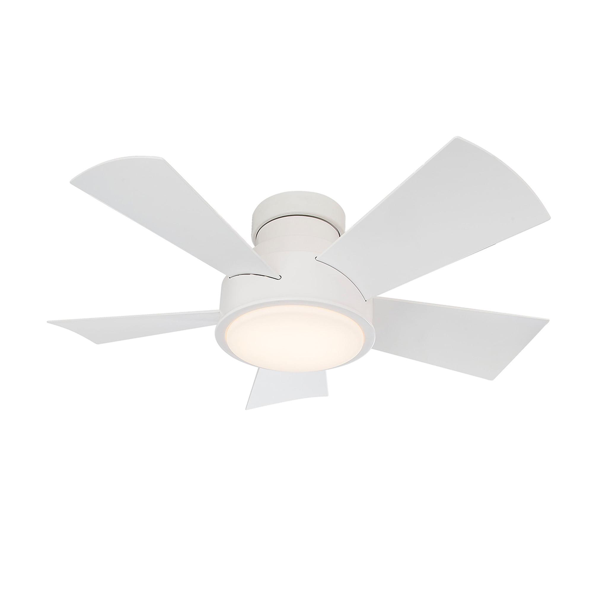 Vox 5 - Blade Indoor/Outdoor Smart Flush Mount Ceiling Fan with Remote Control and LED Light Kit