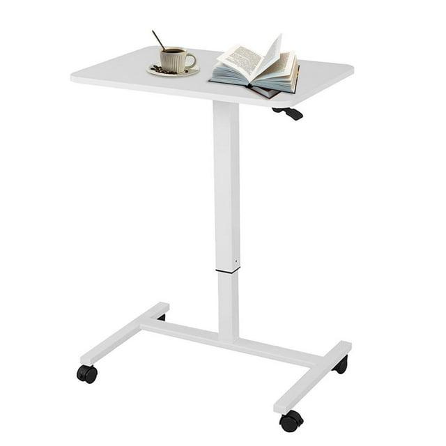 XIANERS Mobile Standing Desk Pneumatic Computer Table Adjustable Height Mobile Stand Up Desk With Wheels Portable Rolling Desk Computer Desk Laptop Desk Standing Table latest