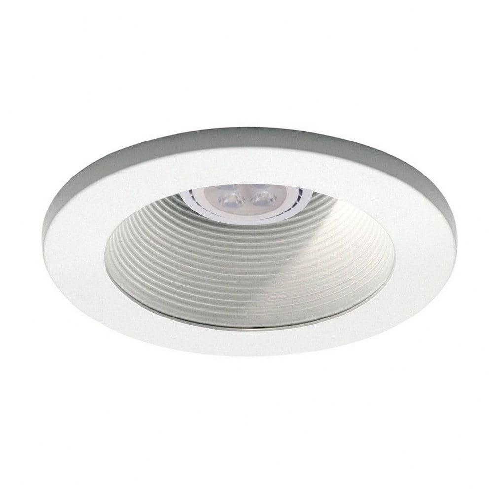 White Aluminum 5'' LED Recessed Trim with Brushed Nickel